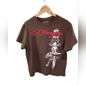 NWT Ed Hardy Graphic Tshirt Japan Brown Size XL